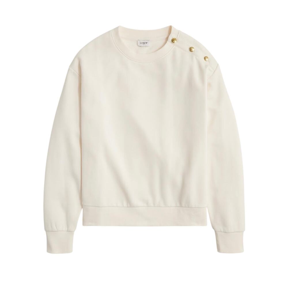 J. Crew Factory Button Shoulder Pullover Cream 2X NEW